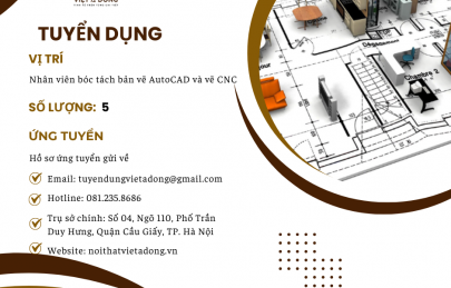 Tuyển dụng nhân viên bóc tách bản vẽ Autocad và vẽ CNC